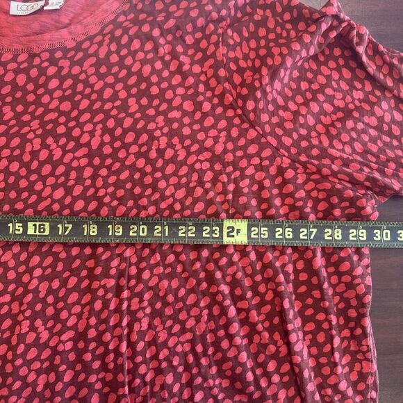 LOGO Lori Goldstein Perina Spotted Printed Tee T-Shirt Plus Size 4X Red S/S - Picture 7 of 8